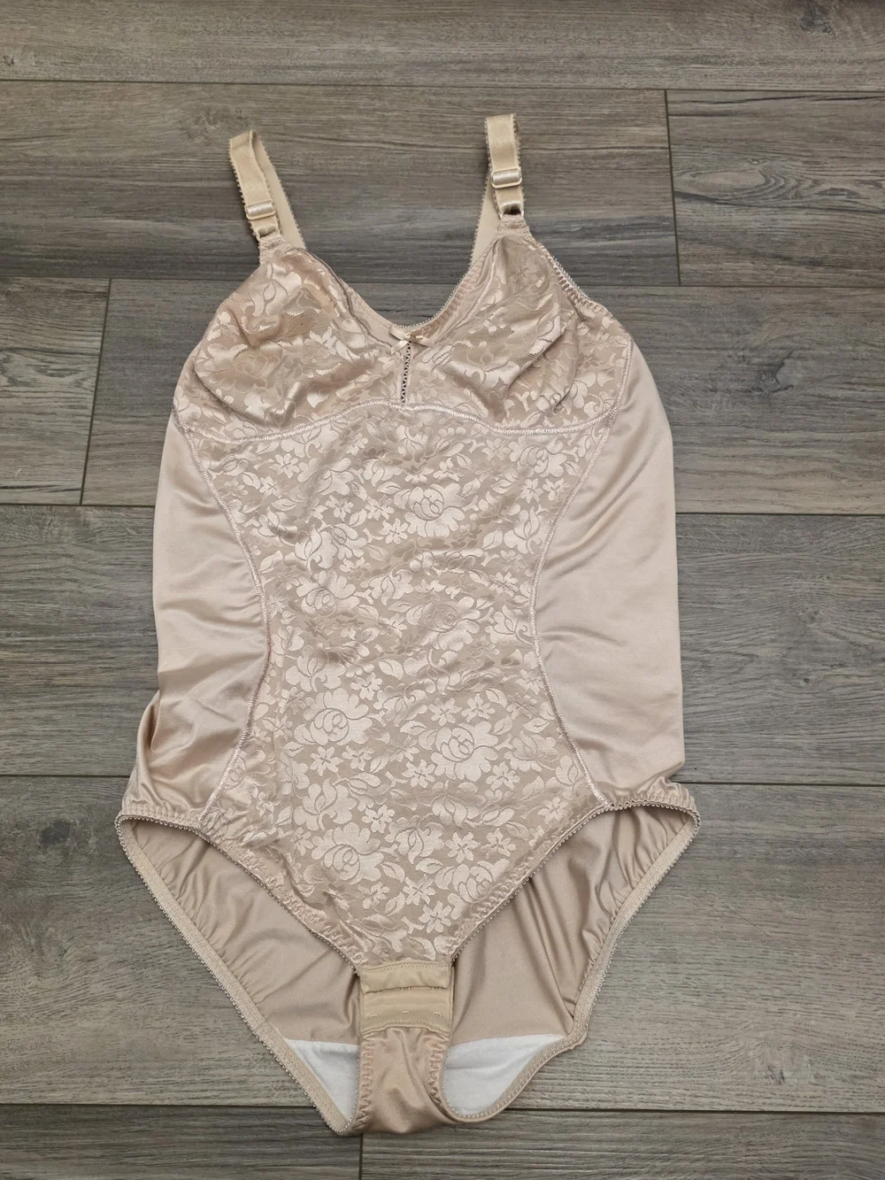 Bali Beige Floral Lace Shapewear Bodysuit